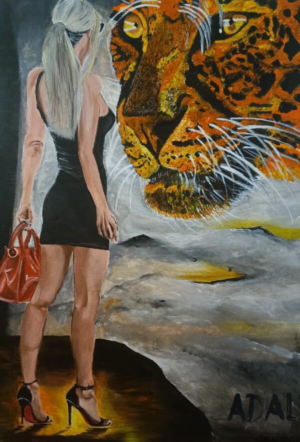 Obraz "Kobieta i Jaguar"