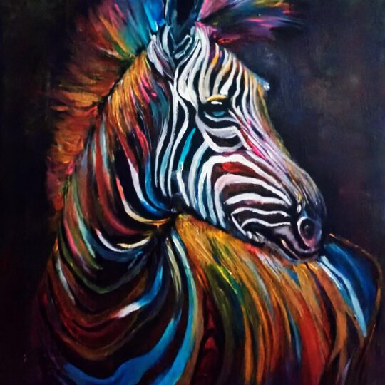 kolorowa zebra - pop art