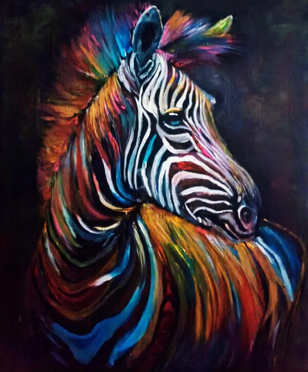 kolorowa zebra - pop art